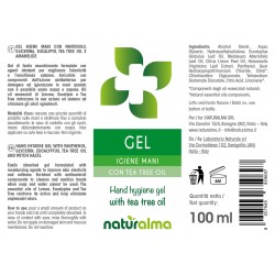 Gel Igiene Mani con Tea Tree oil (100 ml) + Sapone vegetale al Tea Tree e Olio di Neem BIO (100 g) - Naturalma