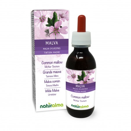 Wilde Malve Urtinktur 120 ml alkoholfreie Flüssigkeit - Naturalma